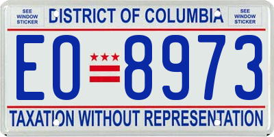 DC license plate EO8973