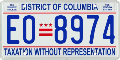 DC license plate EO8974