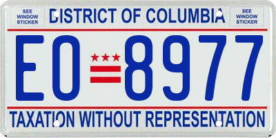 DC license plate EO8977