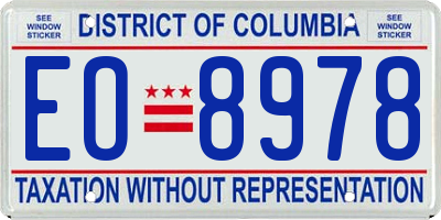DC license plate EO8978