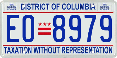 DC license plate EO8979