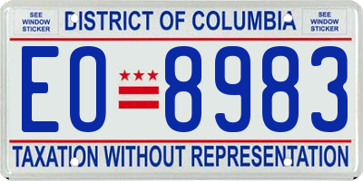 DC license plate EO8983