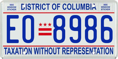 DC license plate EO8986