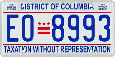 DC license plate EO8993