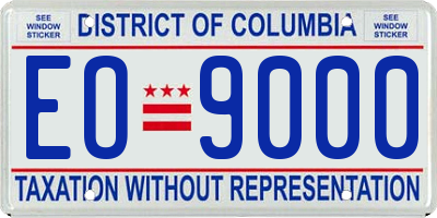 DC license plate EO9000