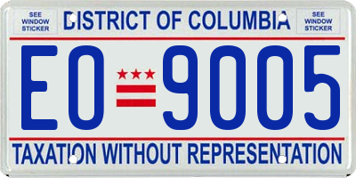 DC license plate EO9005