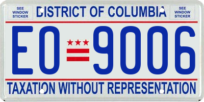 DC license plate EO9006