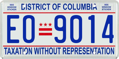 DC license plate EO9014