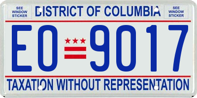 DC license plate EO9017