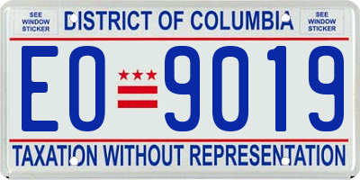 DC license plate EO9019