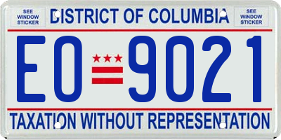 DC license plate EO9021