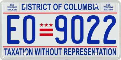 DC license plate EO9022