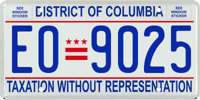 DC license plate EO9025