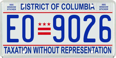 DC license plate EO9026