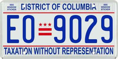 DC license plate EO9029