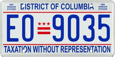 DC license plate EO9035