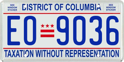 DC license plate EO9036