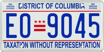 DC license plate EO9045