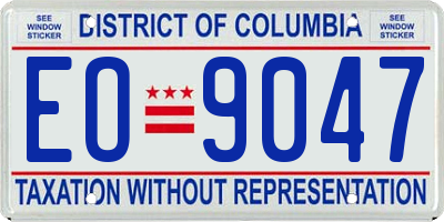 DC license plate EO9047