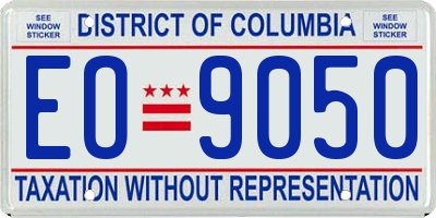 DC license plate EO9050