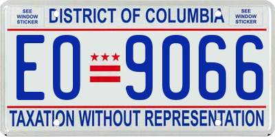 DC license plate EO9066