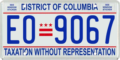 DC license plate EO9067