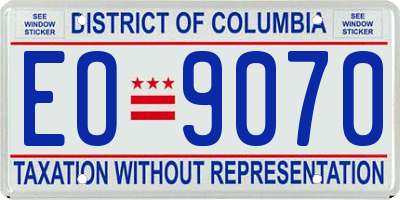 DC license plate EO9070