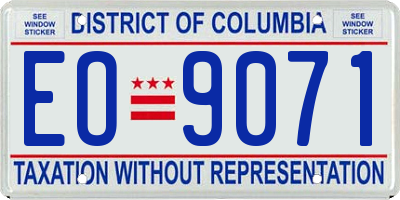 DC license plate EO9071