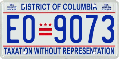 DC license plate EO9073