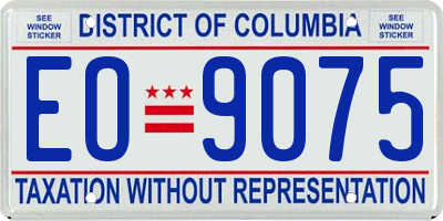 DC license plate EO9075