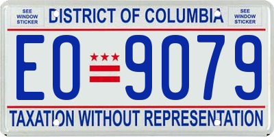 DC license plate EO9079