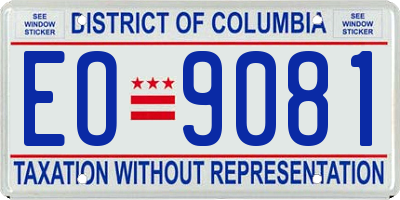 DC license plate EO9081