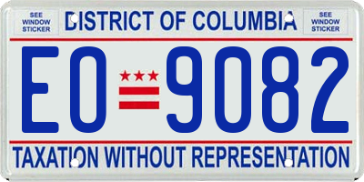 DC license plate EO9082