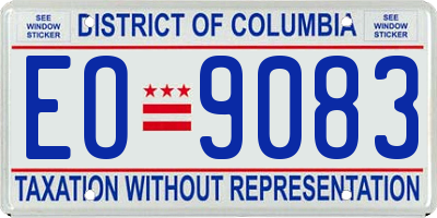 DC license plate EO9083