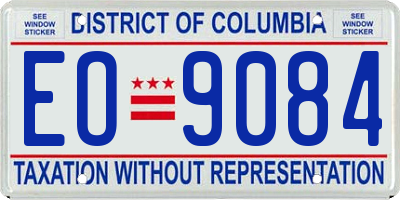 DC license plate EO9084