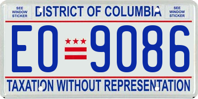 DC license plate EO9086