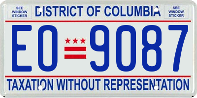 DC license plate EO9087