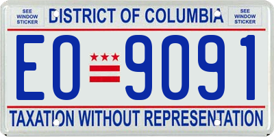 DC license plate EO9091