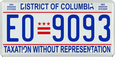DC license plate EO9093