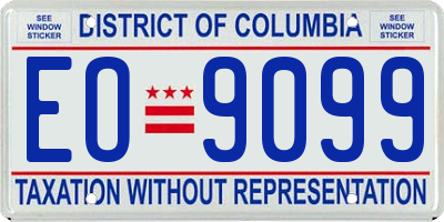 DC license plate EO9099