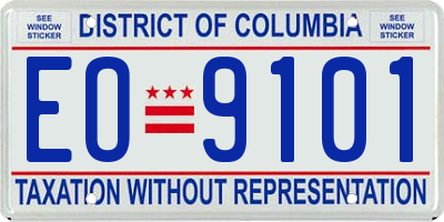 DC license plate EO9101