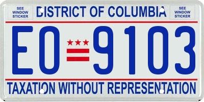 DC license plate EO9103