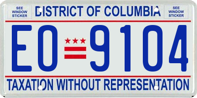 DC license plate EO9104