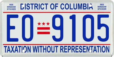 DC license plate EO9105