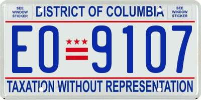 DC license plate EO9107