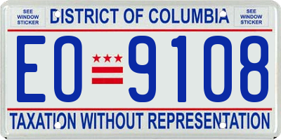 DC license plate EO9108