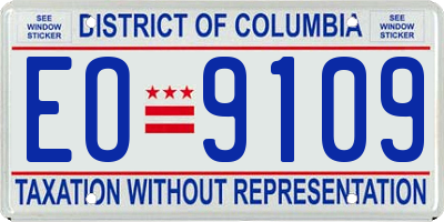 DC license plate EO9109