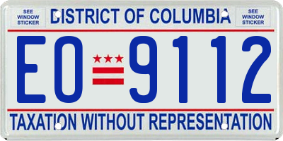 DC license plate EO9112