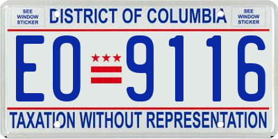 DC license plate EO9116