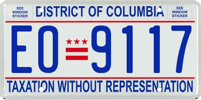 DC license plate EO9117